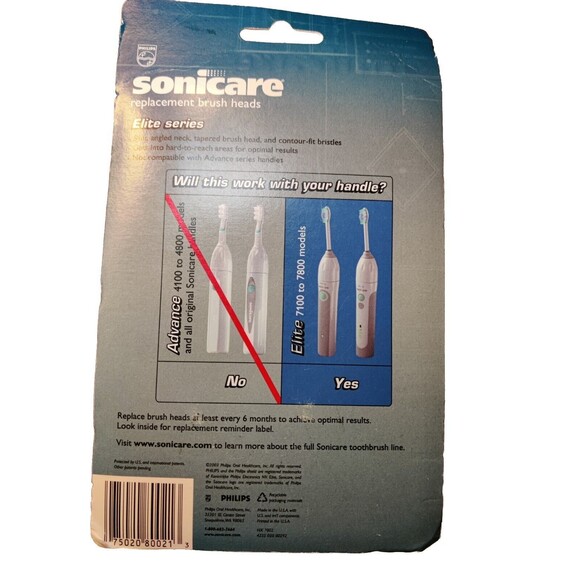 Philips Sonicare Replacement Brush Heads 2 Pack Elite Series 7100-7800 Models - Picture 2 of 4